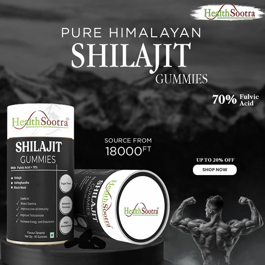 Himalayan Shilajit Gummies – Sugar-Free Tamarind Flavor, 60 Gummies for Energy Boost & Immune Support, 70%+ Fulvic Acid, Vitality, with Goodness of Ashwagandha, Gokshura, Black Musli
