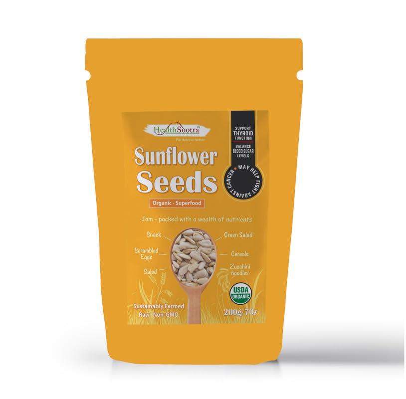 Raw Sunflower Seeds | 100% Natural, Vitamin E Rich Superfood for Heart Health & Energy boost (pack size 200g).