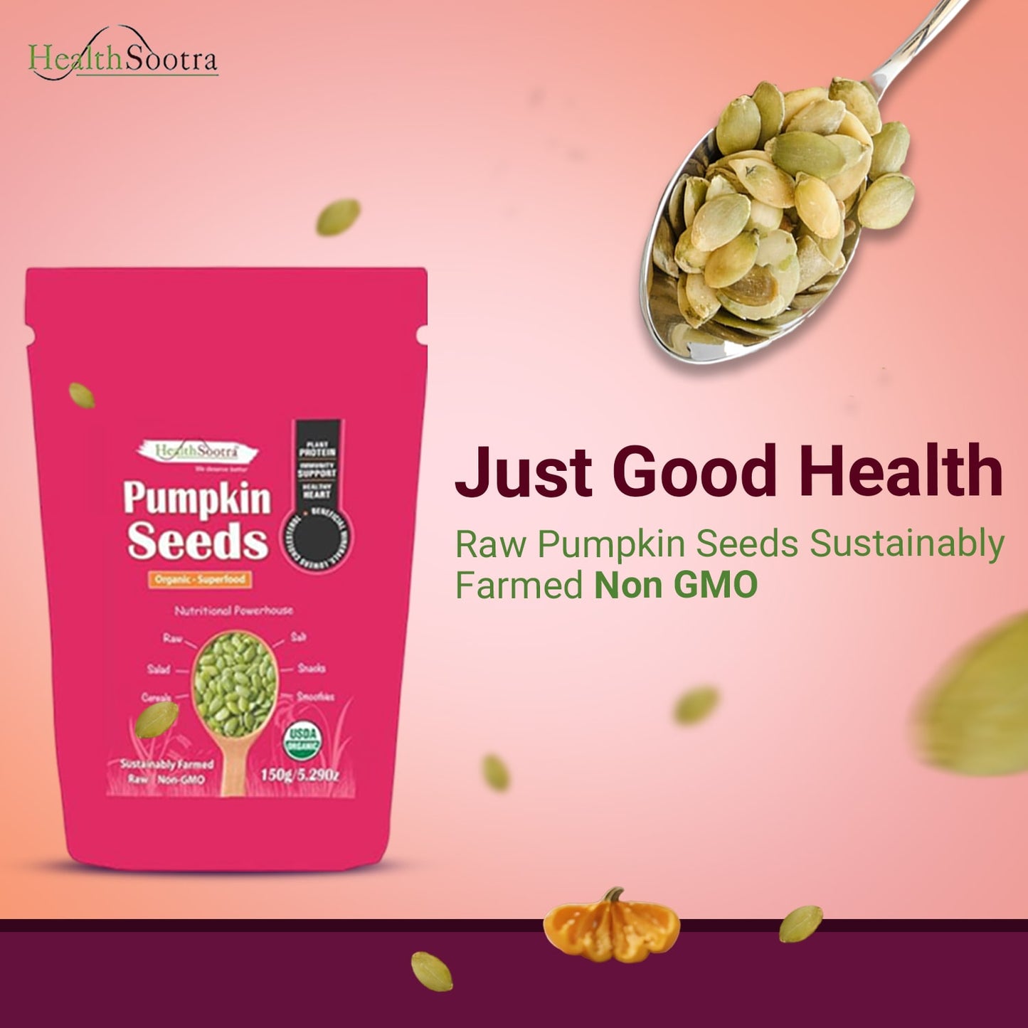 Pumpkin Seeds | Organic, High Zinc & Magnesium Superfood Pack size 150g