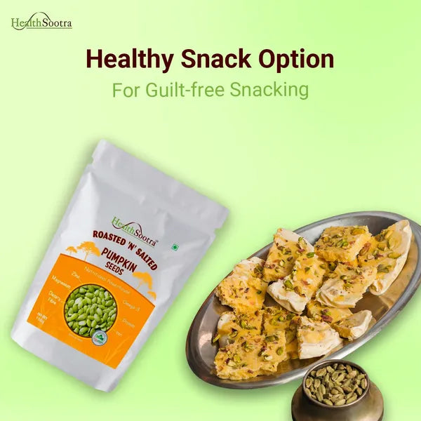 Roasted & Salted Pumpkin Seeds | Crunchy Diet Food Rich in Plant Protein, Zinc & Dietary Fiber | Healthy Snack (pack size 150g)