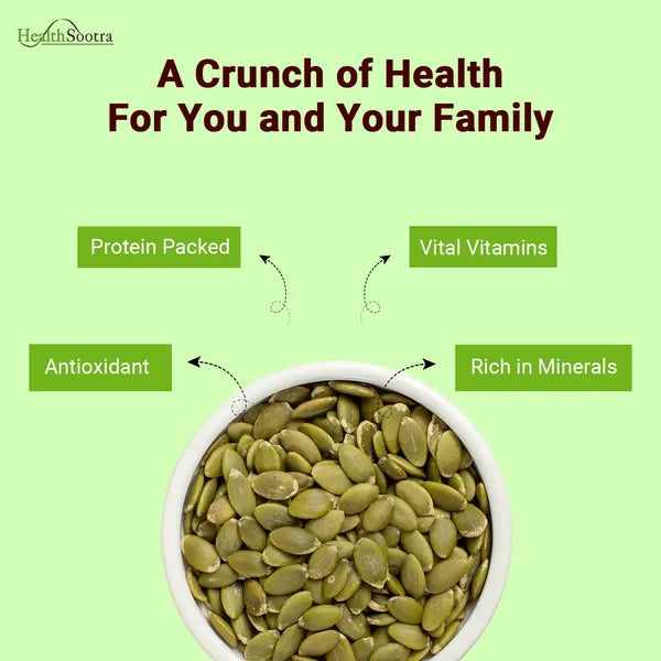 Roasted & Salted Pumpkin Seeds | Crunchy Diet Food Rich in Plant Protein, Zinc & Dietary Fiber | Healthy Snack (pack size 150g)