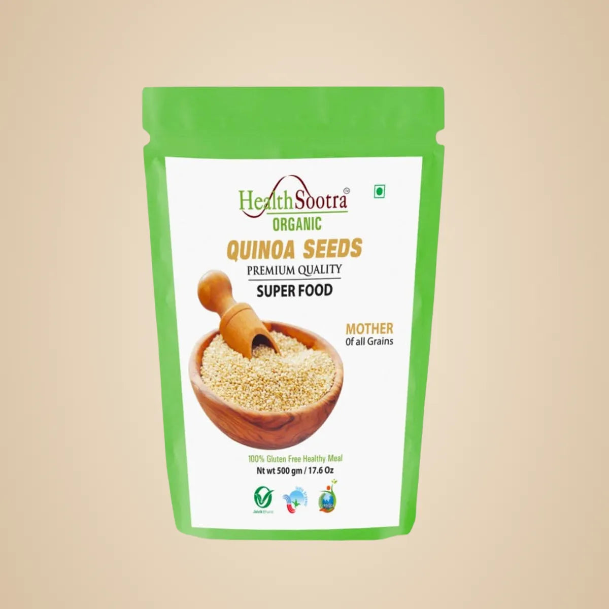 Whole White Quinoa | 100% Organic, Gluten-Free &amp; High Protein Super food (Pack size 500g).