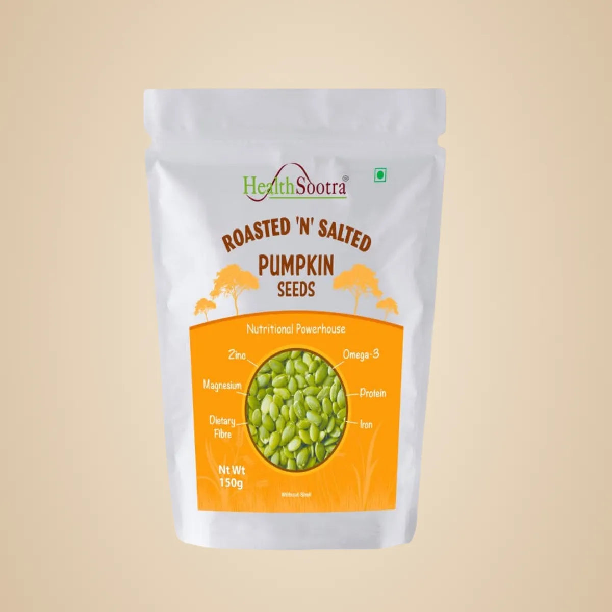Roasted & Salted Pumpkin Seeds | Crunchy Diet Food Rich in Plant Protein, Zinc & Dietary Fiber | Healthy Snack (pack size 150g)