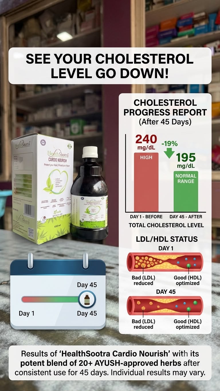 Cardio Nourish Sugar-Free Ayurvedic Juice with Goodness Of Garlic Fenugreek Arjuna Tulsi Artichok Brahmi & Many More, Manage Cholesterol BP & Clean Artery 450ml